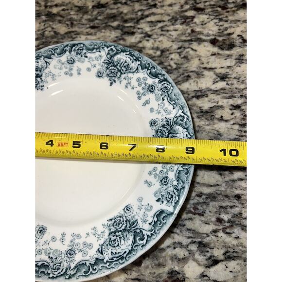 Pitcairns Limited Tunstall England Myrtle Dinner Plates 9" Set of 4 Atq Blue Whi - Picture 10 of 11